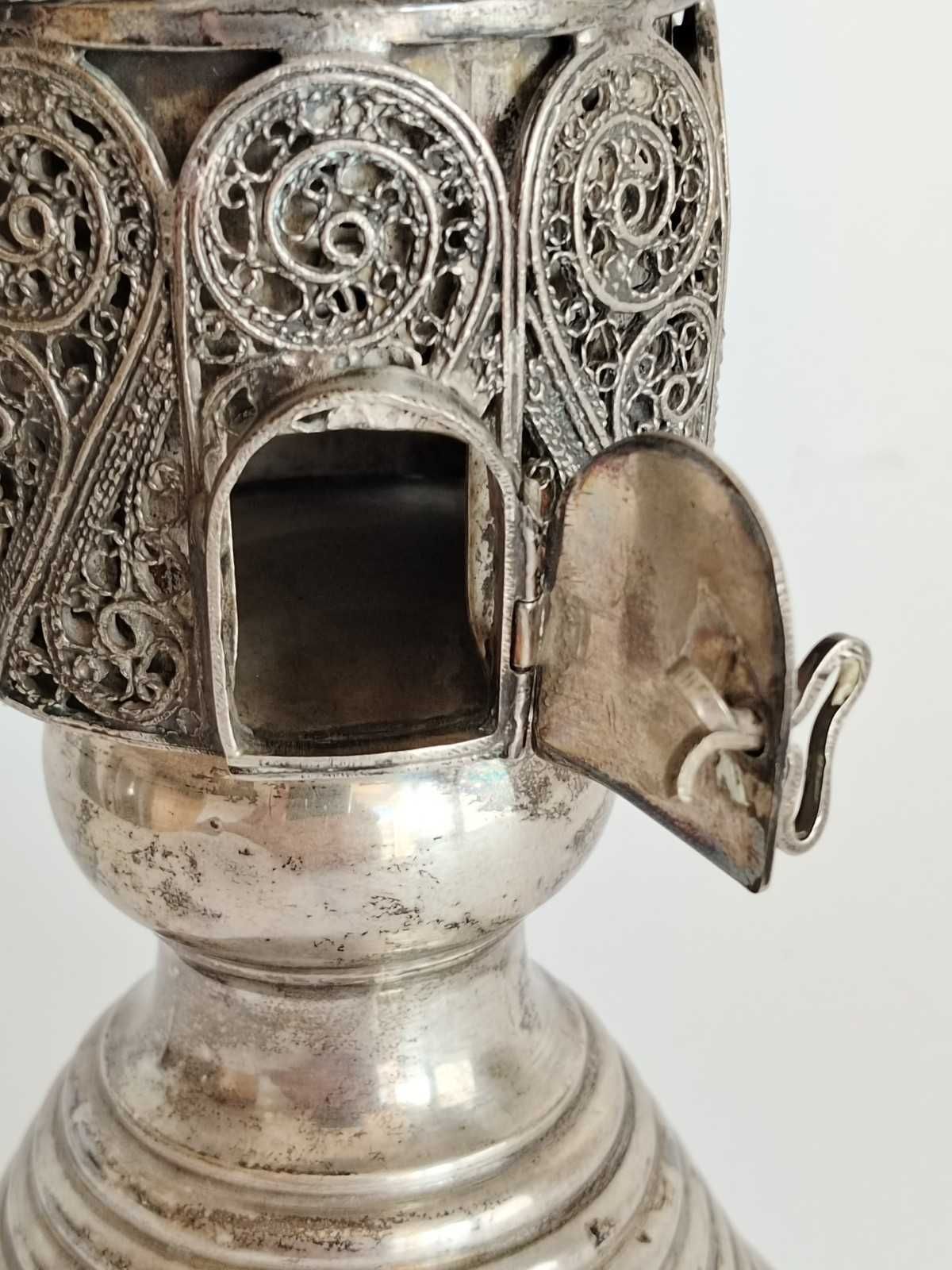 Srebrna wieża na przyprawy – Judaica, Austro-Węgry, 800