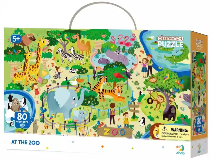 Puzzle obserwacyjne 80 elementów. W Zoo. Dodo. Nowy Produkt