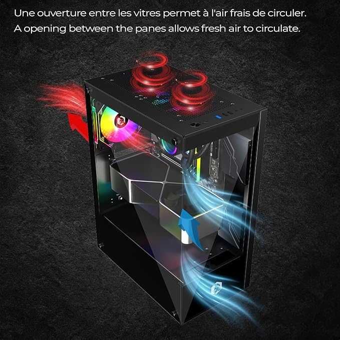 EMPIRE GAMING obudowa PC Gamer - ARGB 3 wentylatory 120mm 3 piny 5 V