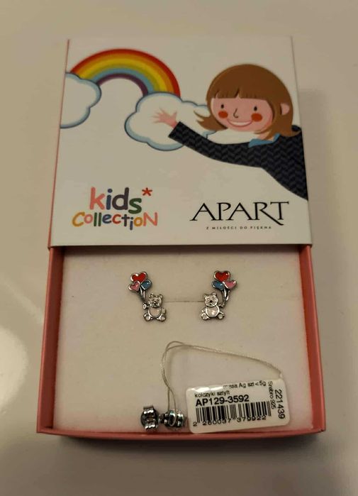 Kolczyki Apart kids srebrne misie