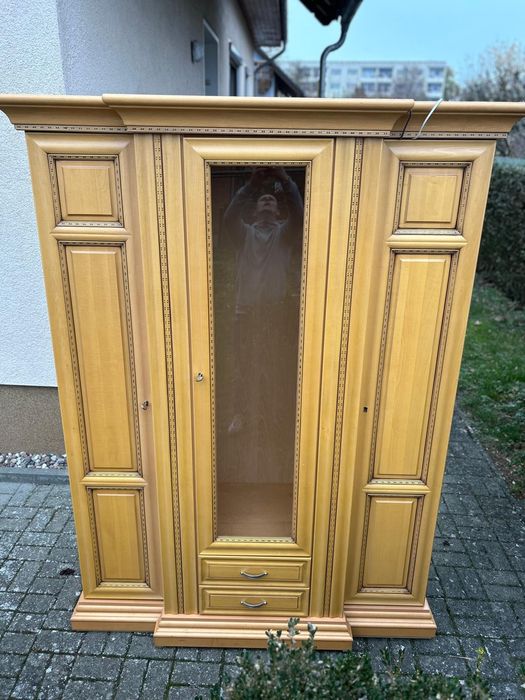 .Witryna w jasnym dębie, szafa, biblioteka