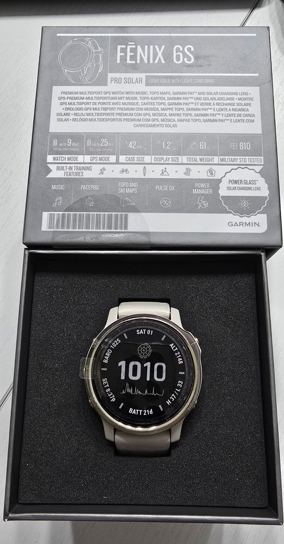 Garmin Fenix 6s Pro solar 42mm.