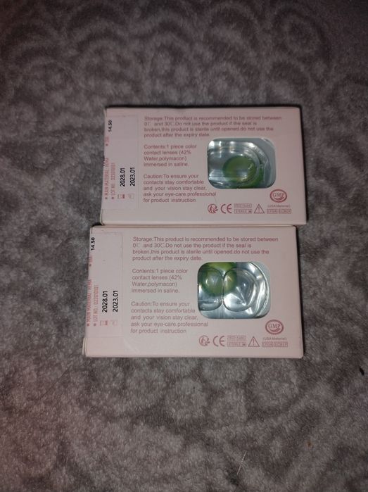 Soczewki kontaktowe korekcyjne zielone -3,50