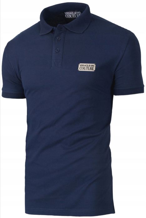 Versace Jeans Couture POLO SLIM FIT 78GAGT08 -Niebieski rozmiar M CJ01