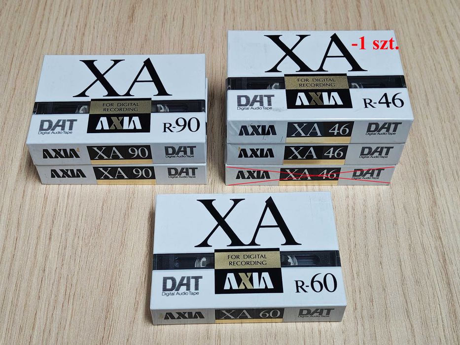 Kasety DAT firmy AXIA (produkcja FUJI), XA R-46, 60, 90 - nowe, folia