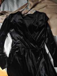Aksamitna sukienka Reserved, L, elegancka mała czarna