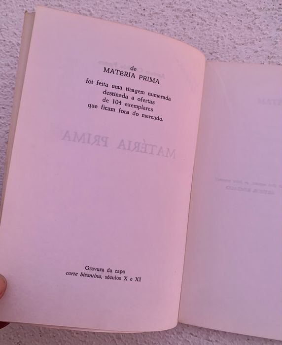 "Matéria Prima, António Cândido Franco" 1986