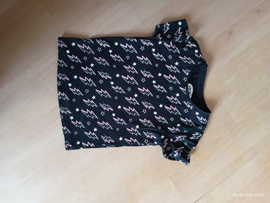 Bluzka bluzeczka T-shirt koszulka YoungStyle - czarna błyskawice