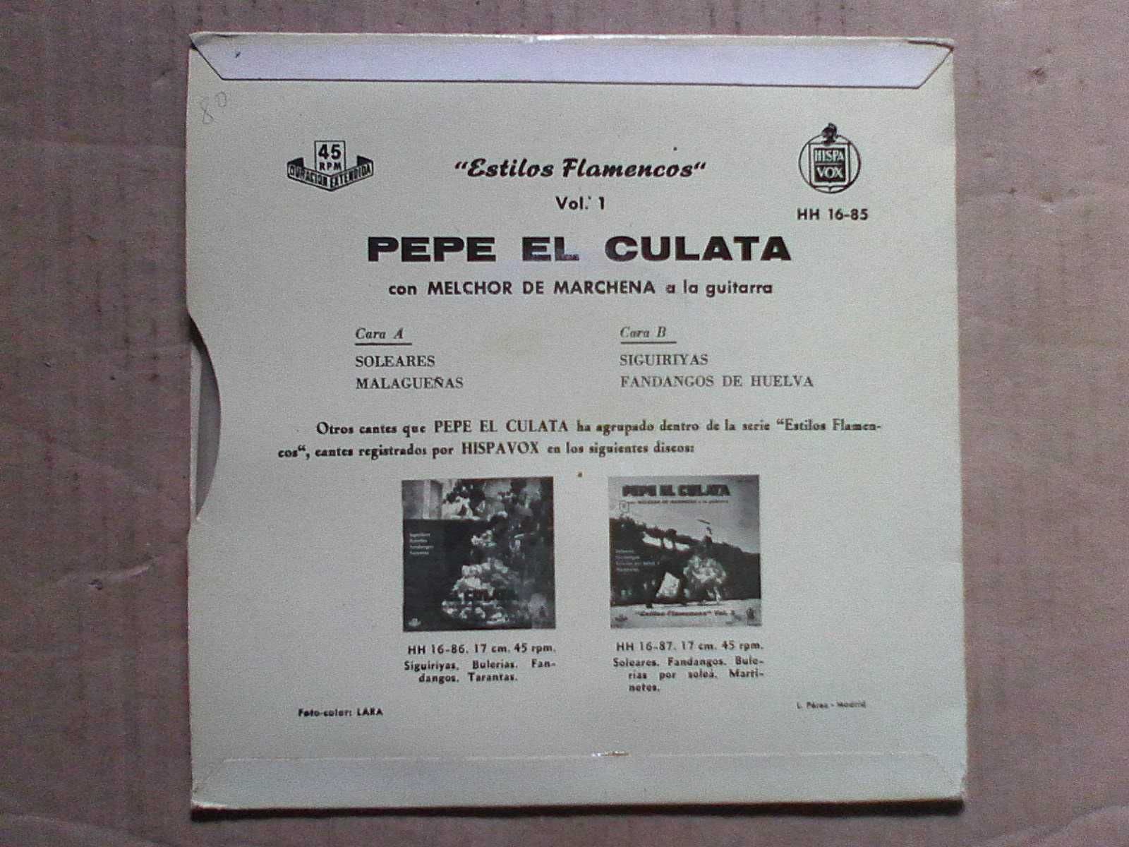 Pepe El Culata Con Melchor De Marchena – "Estilos Flamencos" Vol. 1