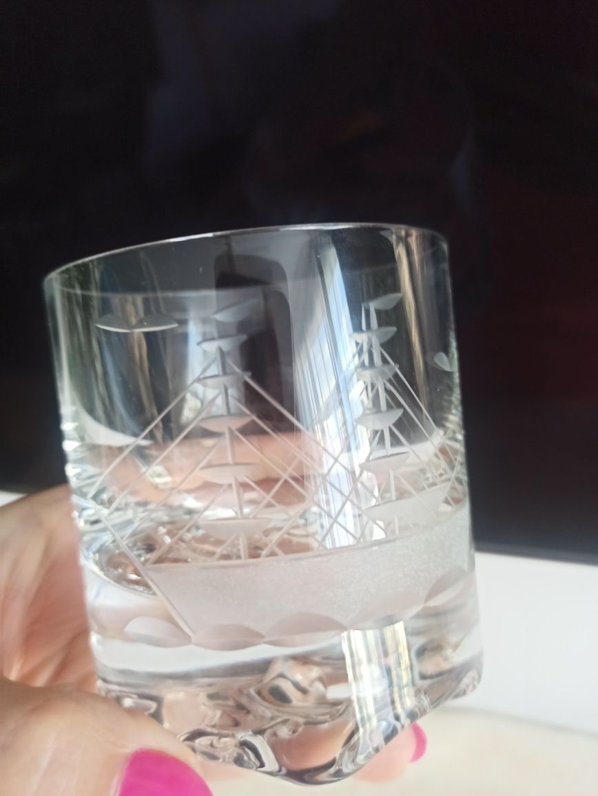 Unikatowe szklanki do whisky z grawerem, motyw żeglarski