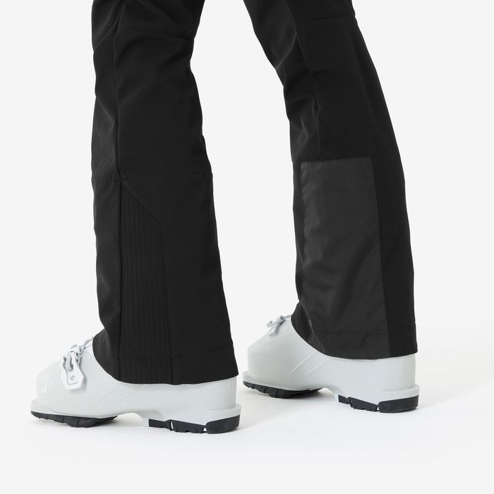 Calças de ski quentes e justas mulher, 500 preto