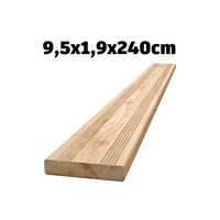 Drewniana deska tarasowa 9,5x1,9x240cm, impregnowana, sosna