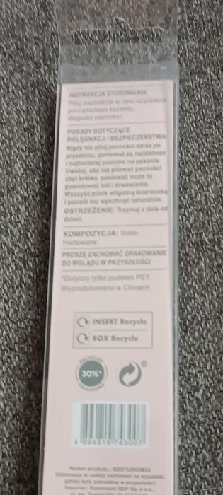 Szklany pilnik do paznokci