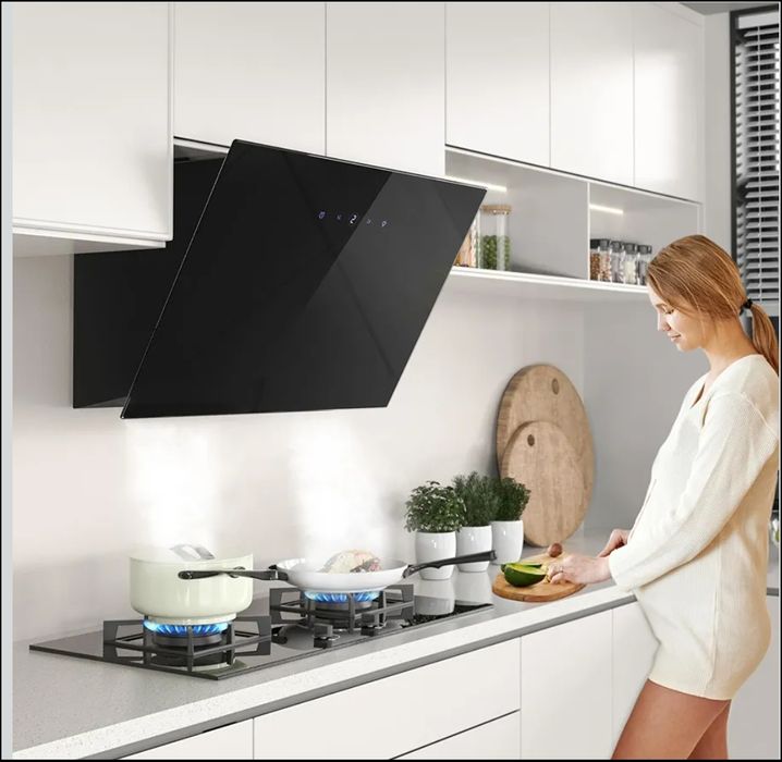 Декоративна вертикальна витяжка Firegas, кухонна, 60 см, безщітковий д