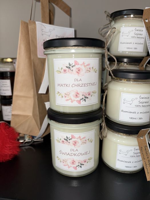 Świece sojowe ręcznie robione personalizowane
