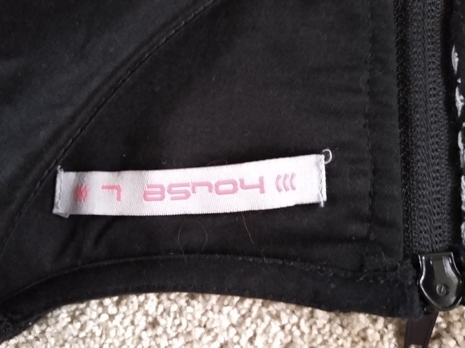 Sukienka L house kołnierzyk czarna w kropki