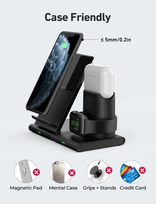 Seneo PA191B ładowarka indukcyjna Airpods iPhone Samsung Huawei Watch