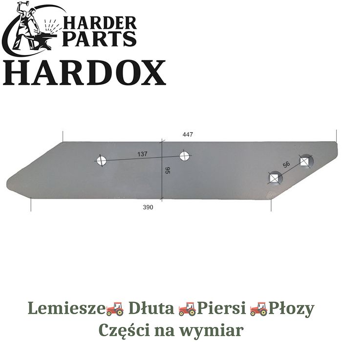 Płoza długa Unia Grudziądz HARDOX PO1879/P części 2X lepsze niż Borowe