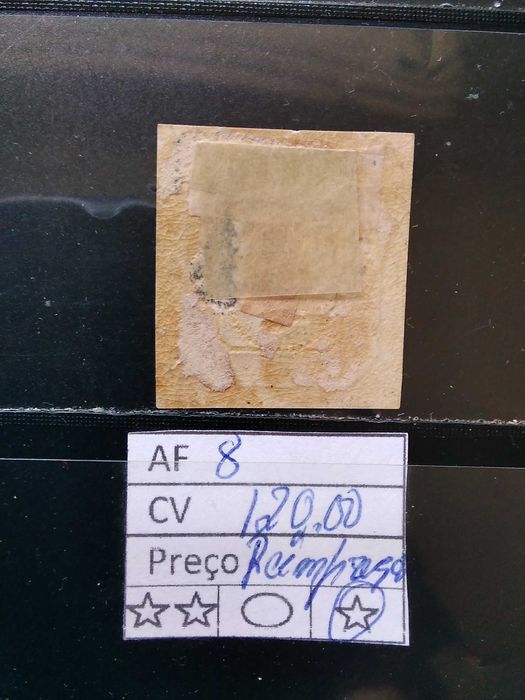 1855 D° Pedro V Cabelos Lisos MLH * Reimpressão