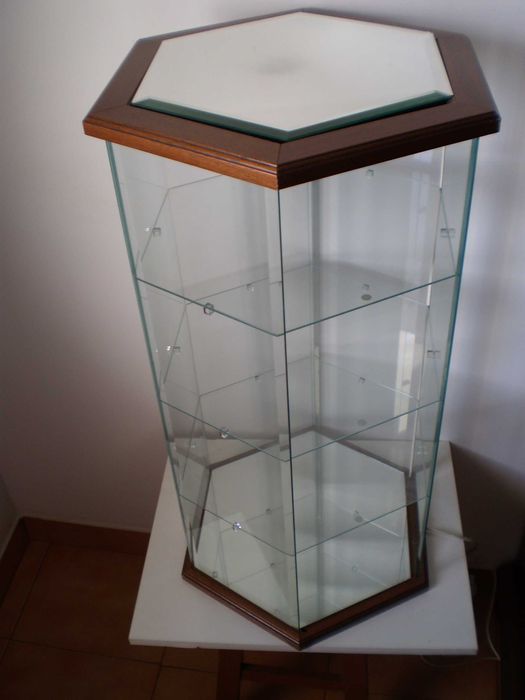 (90) vitrine em vidro