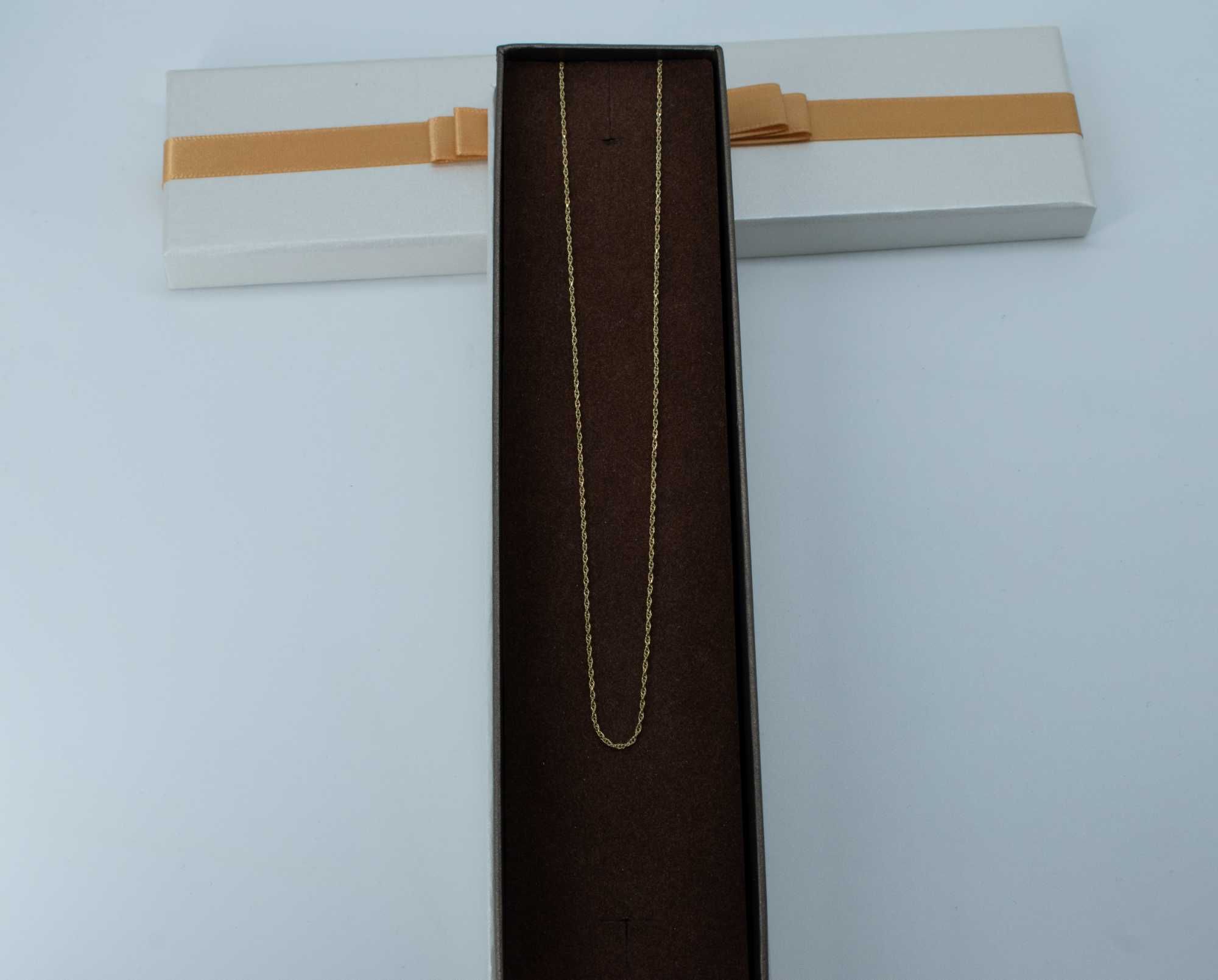 Złoty łańcuszek damski 585 1,26 gram 45cm Kordel Nowy