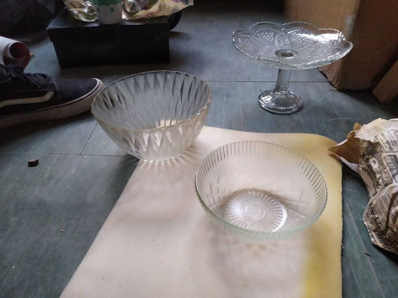 Сервиз тарелки чашки графин стакан хрусталь конфетница ваза