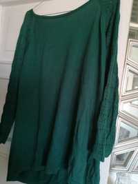 Camisola verde, de manga comprida
