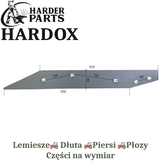 Płoza długa Rabewerk HARDOX 2724.0401 części pługa 2Xlepsze niż Borowe