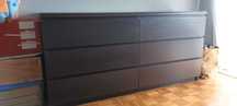 Cómoda IKEA MALM preto-castanho com OFERTA DE VIDRO