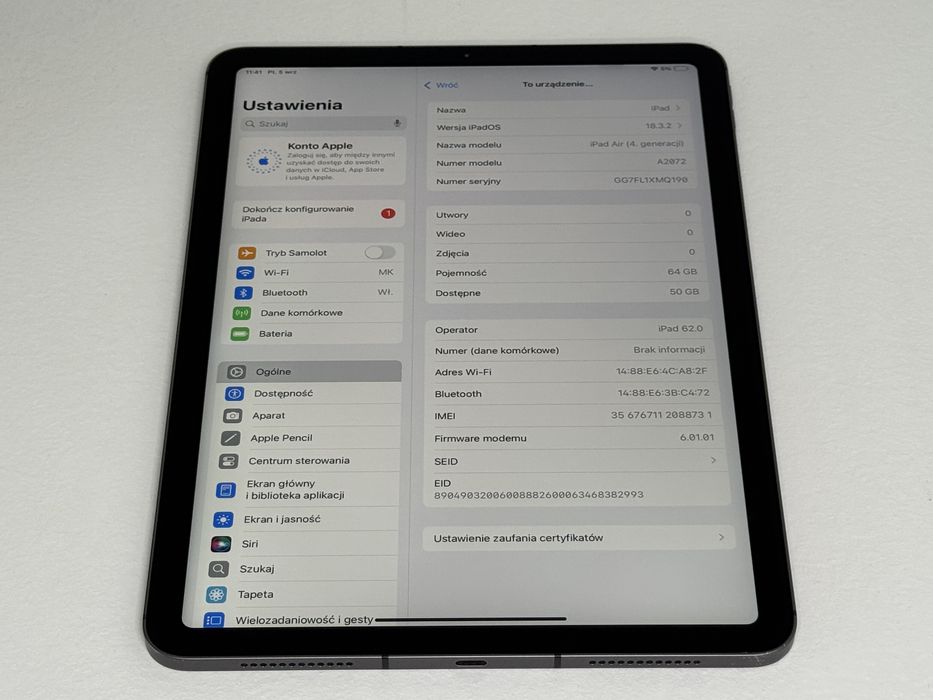 iPad Air 4 (A2072) - 64GB - Cellular (LTE) - faktura VAT 23%
