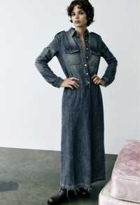 Супер трендова джинсова сукня Zara в розмірі L