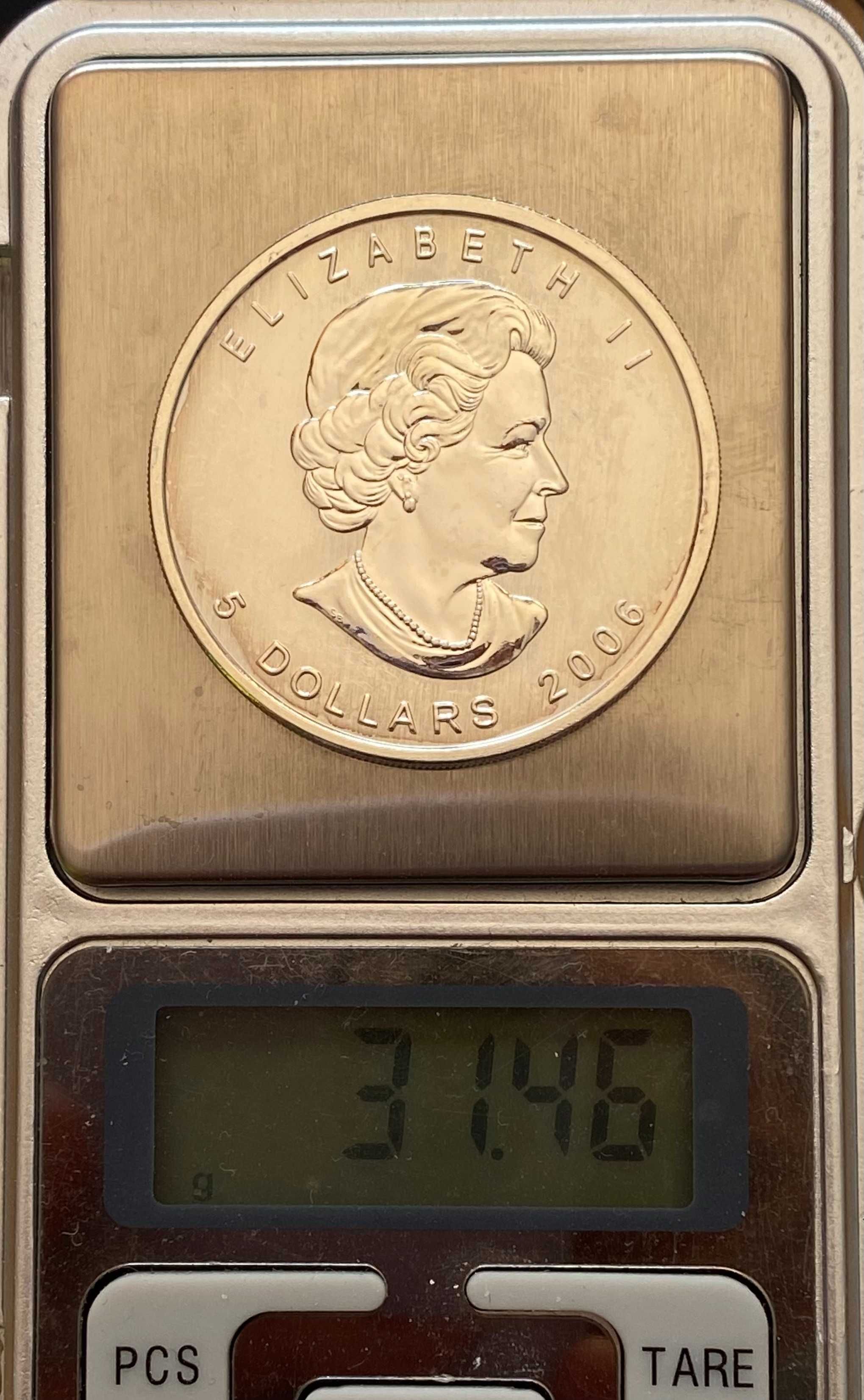 Серебряная монета 1oz 31,1г Кленовый Лист Канада 5 долларов 2006