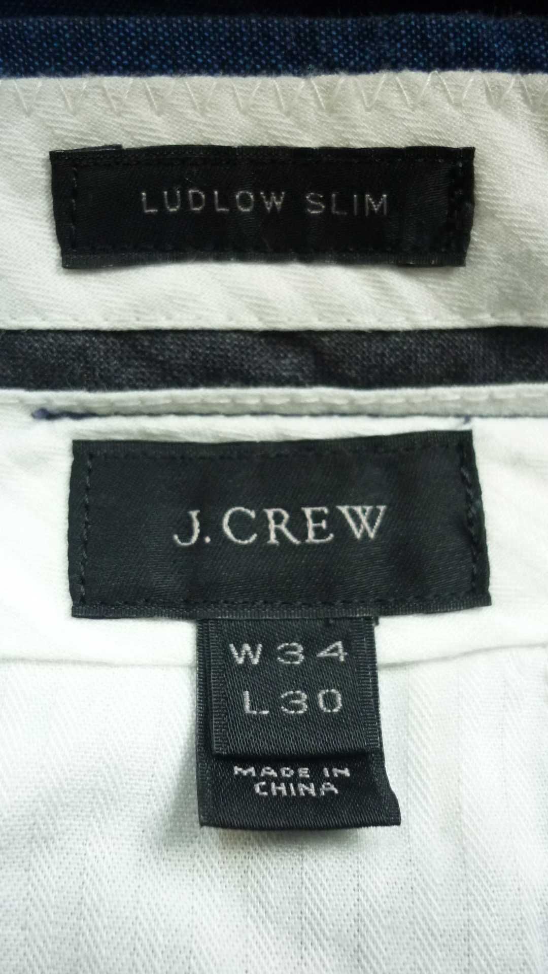 J. Crew- męskie spodnie bawełniane z lnem  r; 34/30