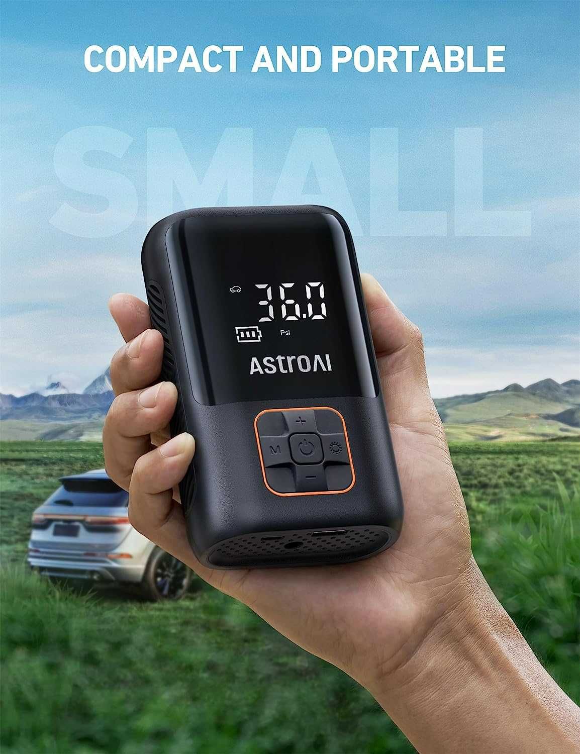 Автомобильный насос компрессор AstroAI Smart Portable Air Pump