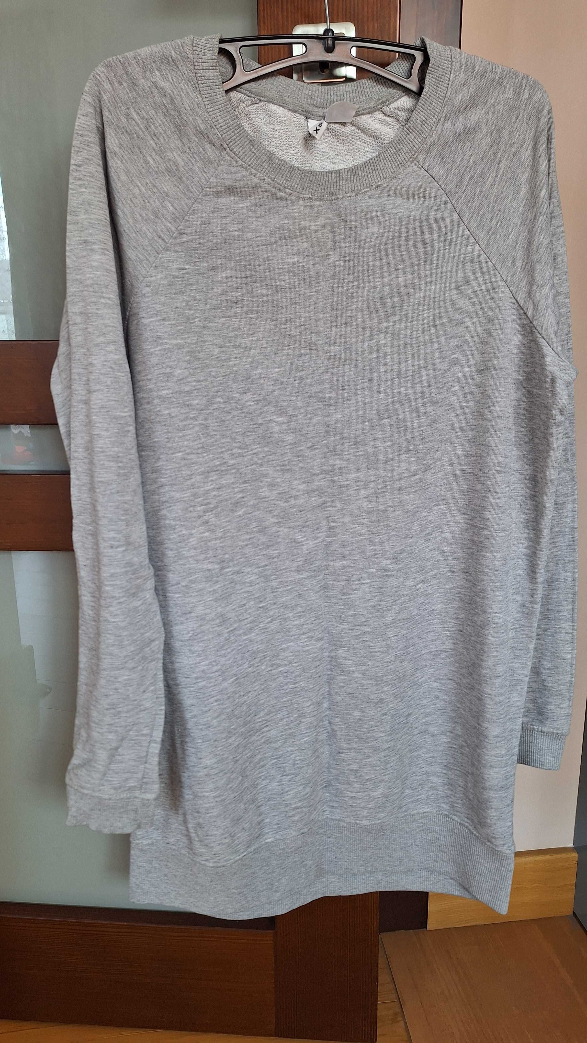 Bluza M H&M dłuższa dresowa szara,bawełna