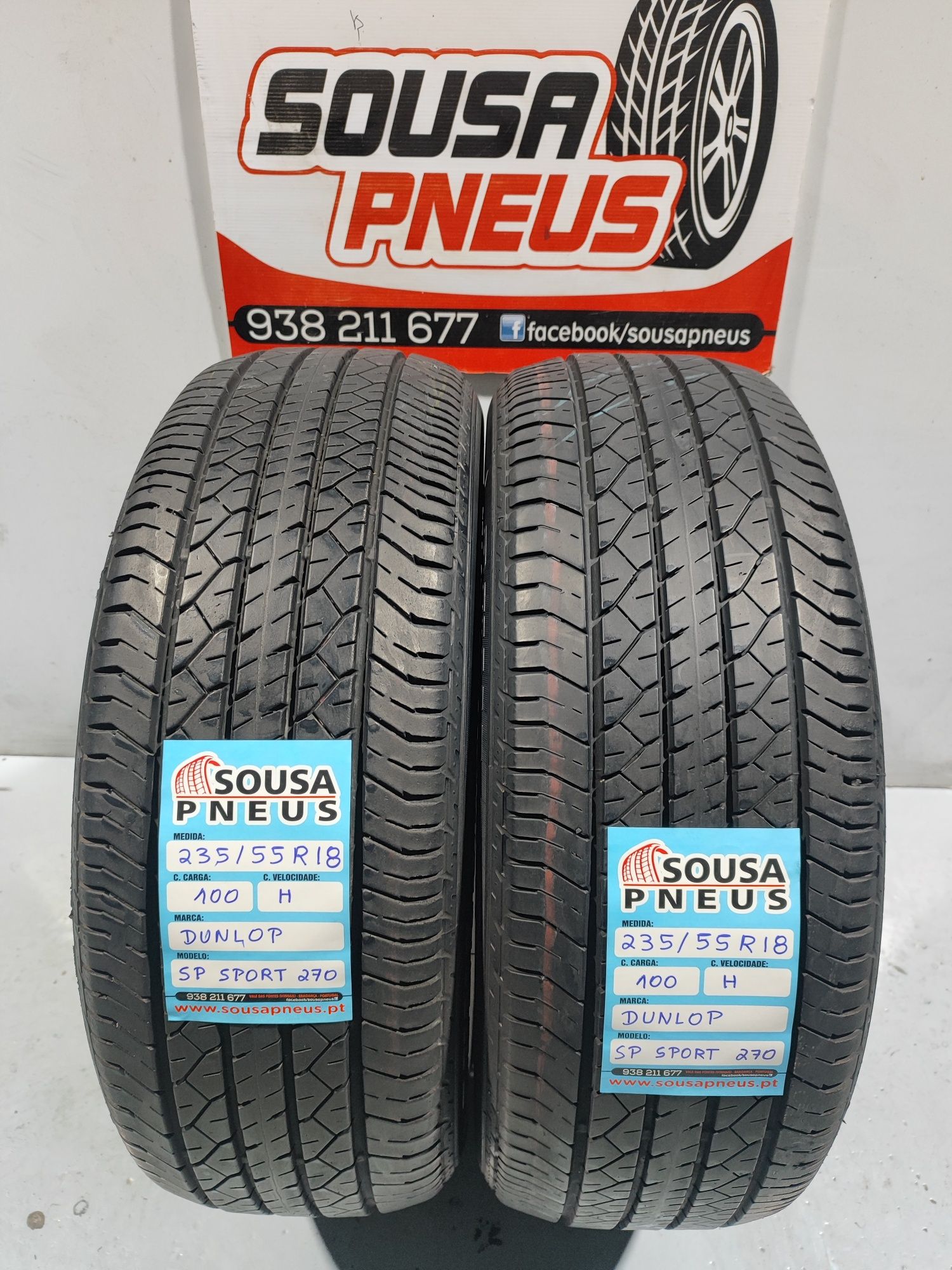 2 pneus semi novos 235-55R18 Dunlop - Oferta da Entrega