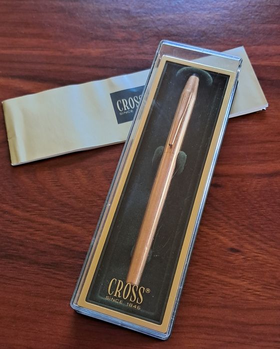 Esferográfica Roller Cross Plaquê Ouro