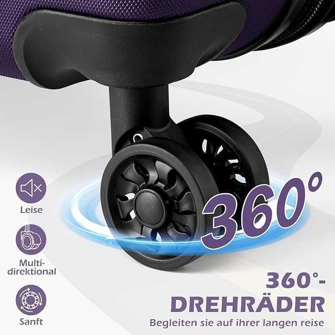 Walizka Podróżna COOLIFE ABS Zamek TSA 4 Kółka Zielona Unisex 60L