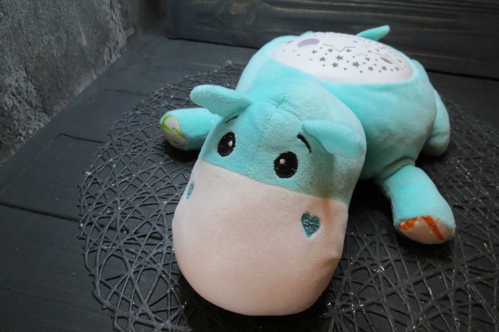 Музыкальный ночник Funmuch Бегемотик с проектором Іграшка-нічник