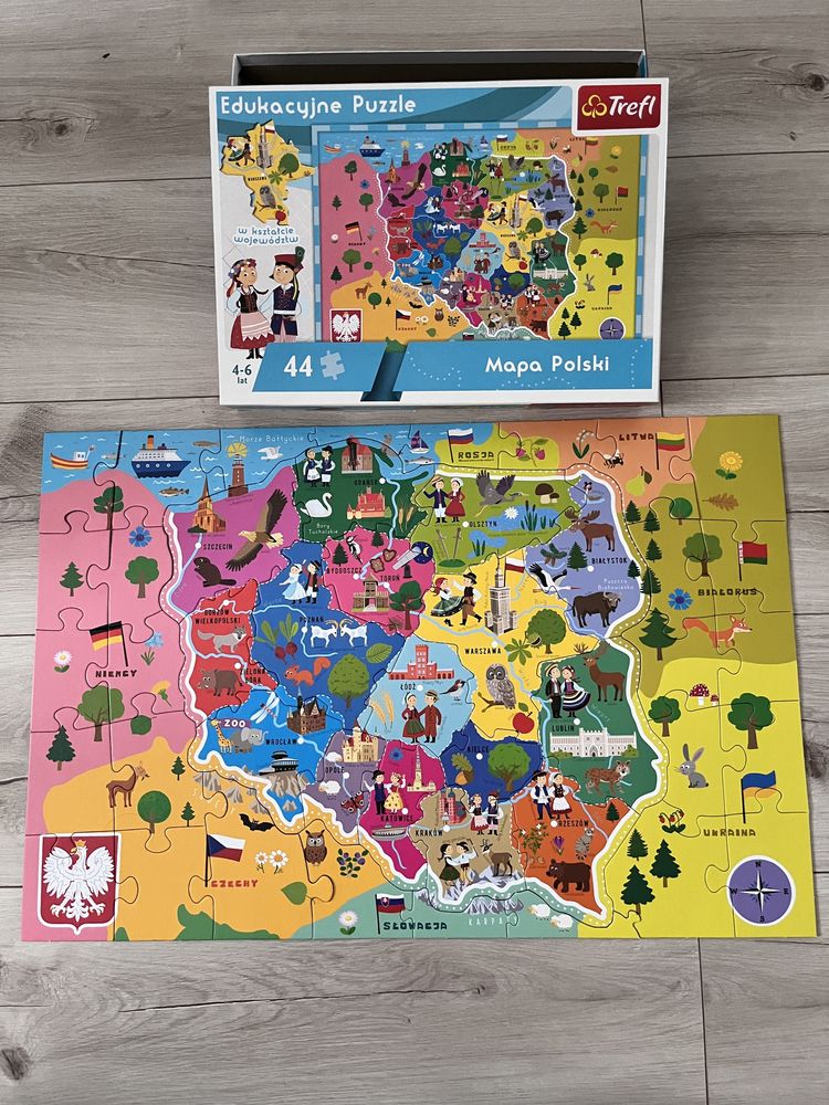 Puzzle edukacyjne Mapa Polski 44 elementy