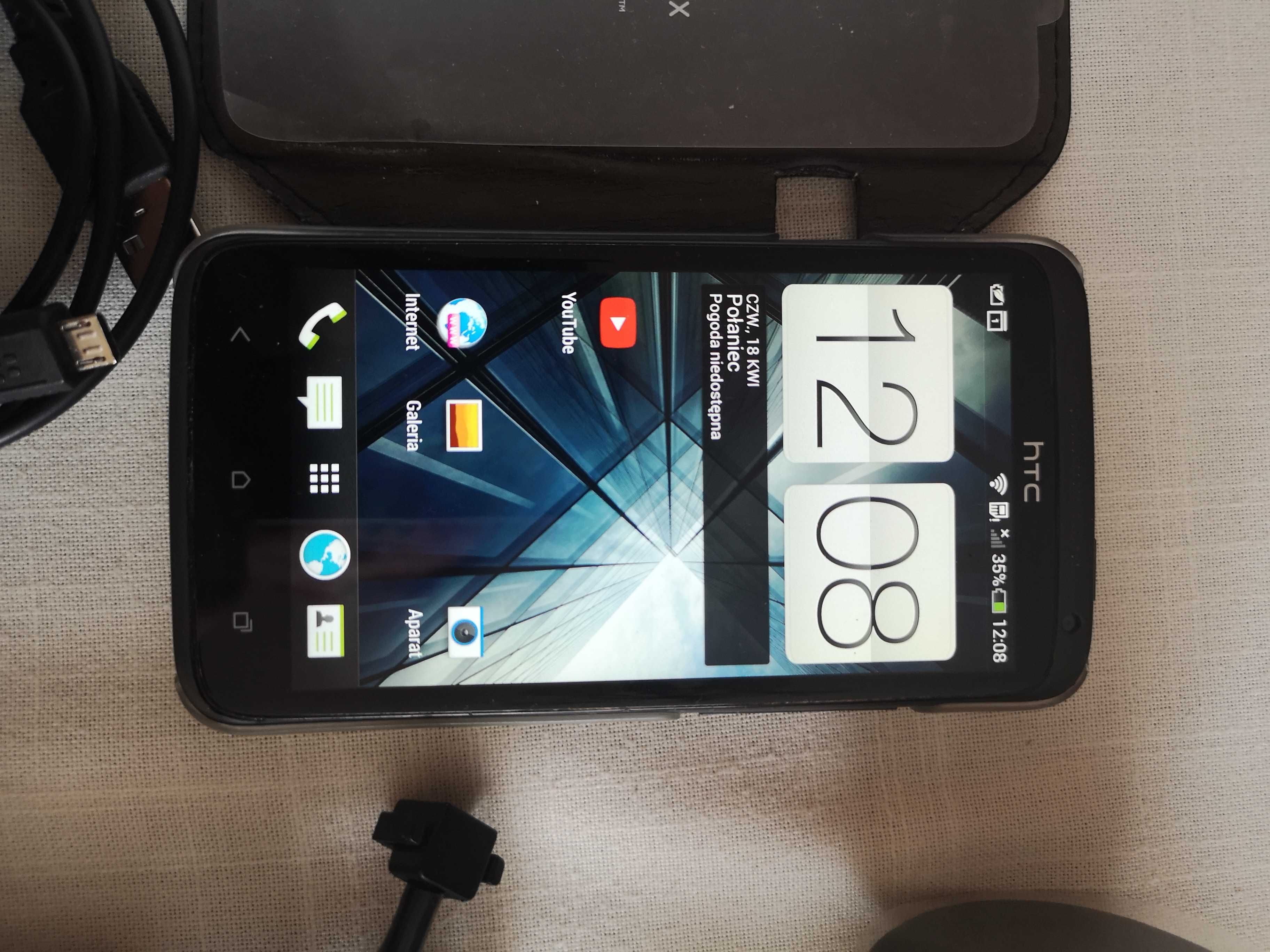 HTC ONE X wraz z uchwytem samochodowym + etui skórzane