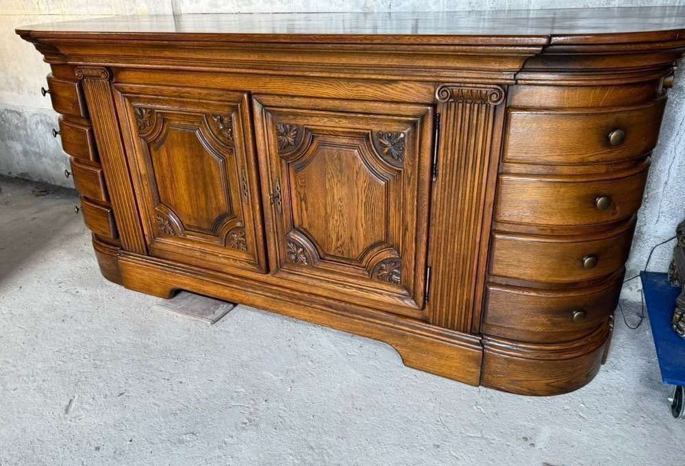 Piękna duża komoda w całości dębowa