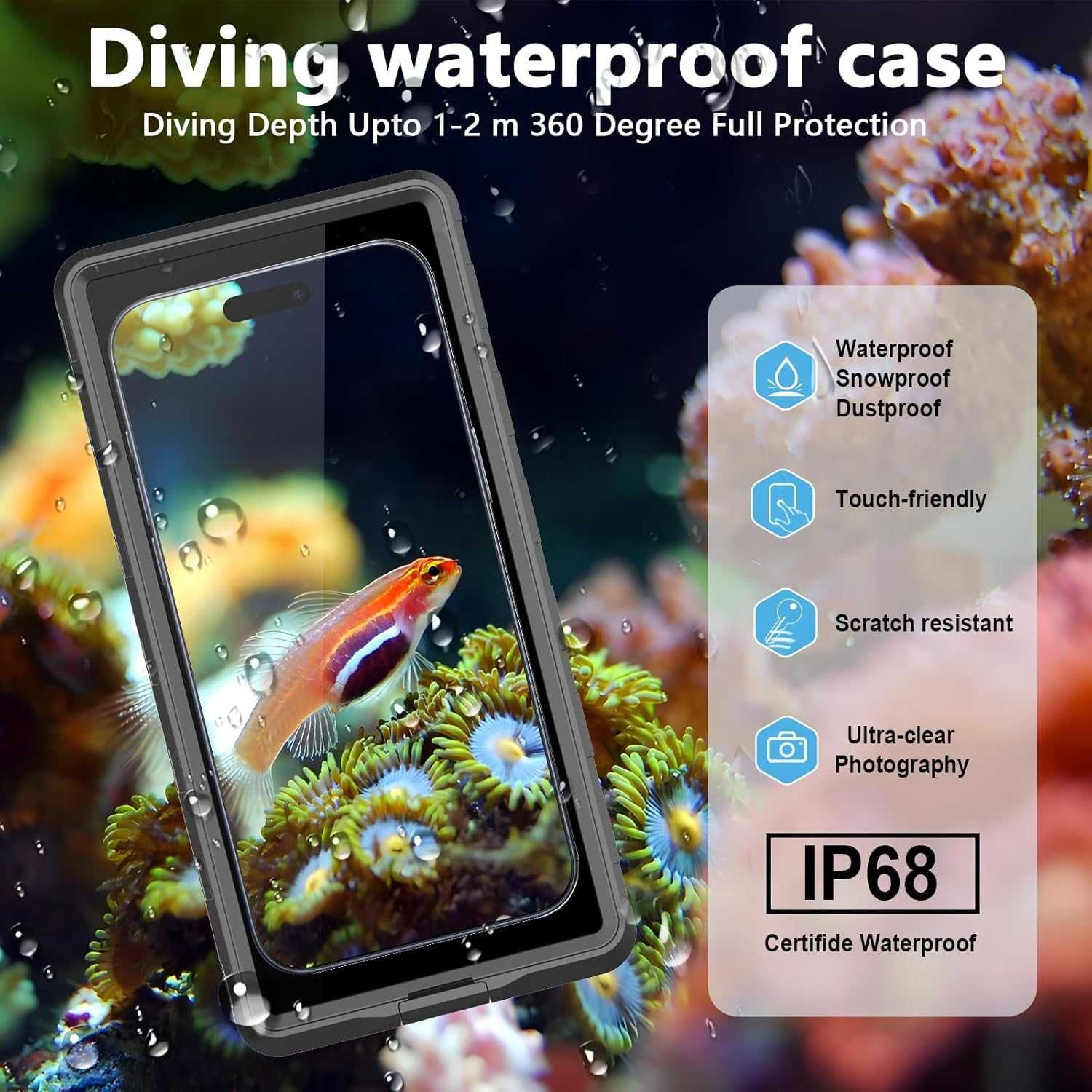 MKERED etui wodoodporne do iPhone Samsung Xiaomi do nurkowania