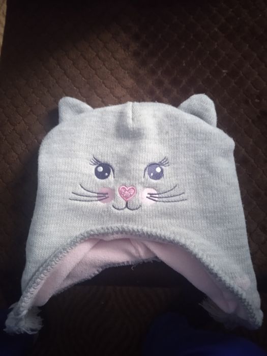 Шапка на флісі ,котик