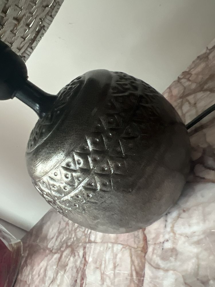 Slodka orientalna mosiężna lampka rattanowy abazur