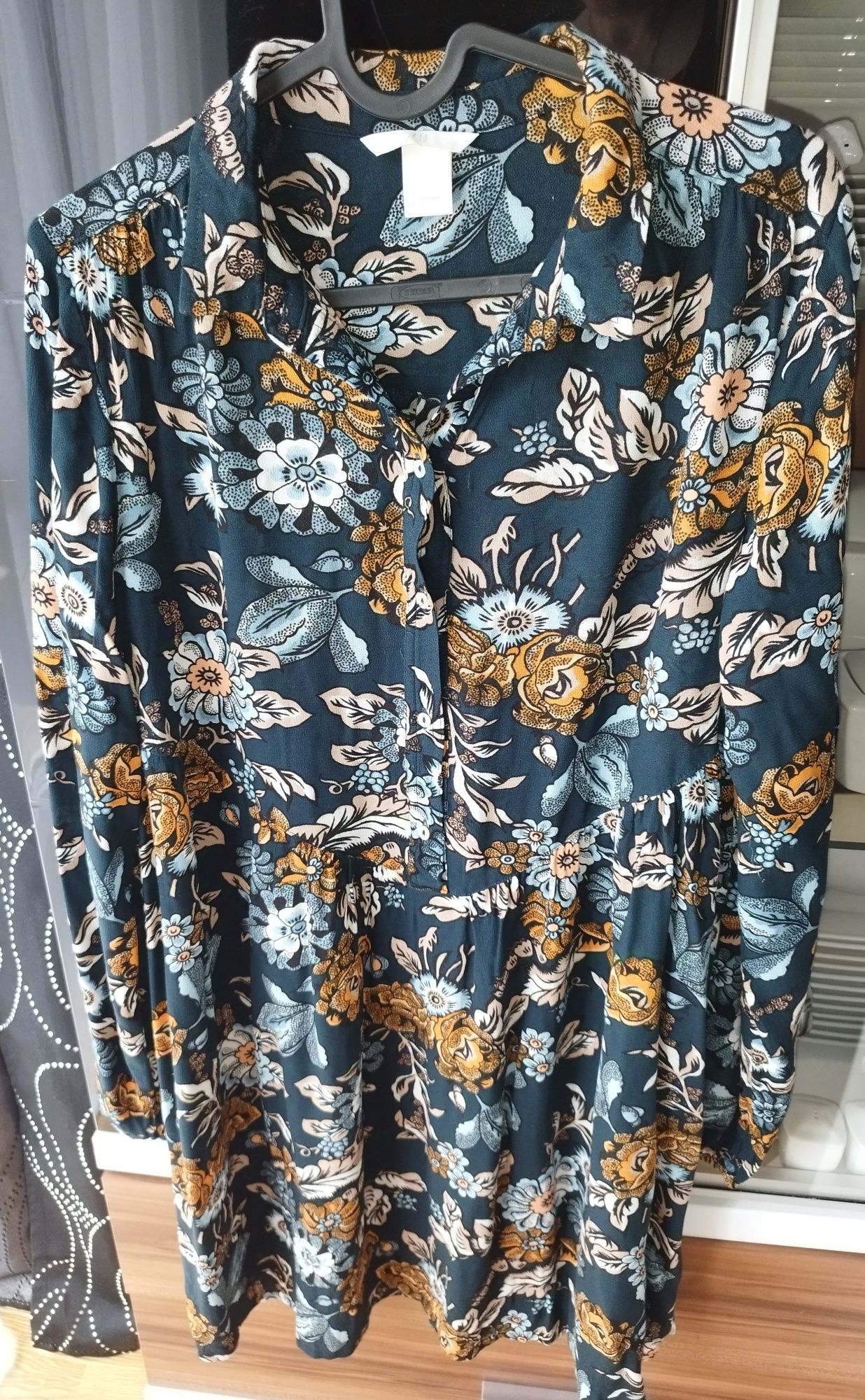 Sukienka damska 36 h&m kwiaty wiskoza
