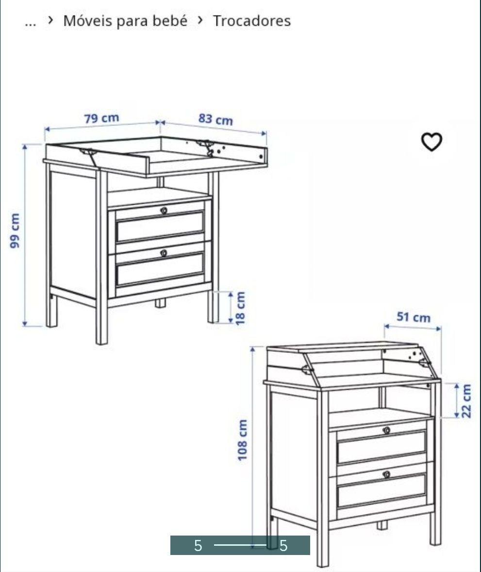 Trocador Ikea Sundvik