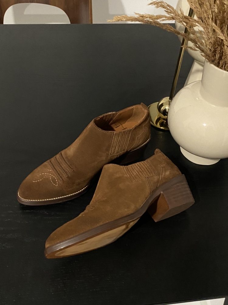 Massimo Dutti Buty kowbojki boho zamsz 38 nowe