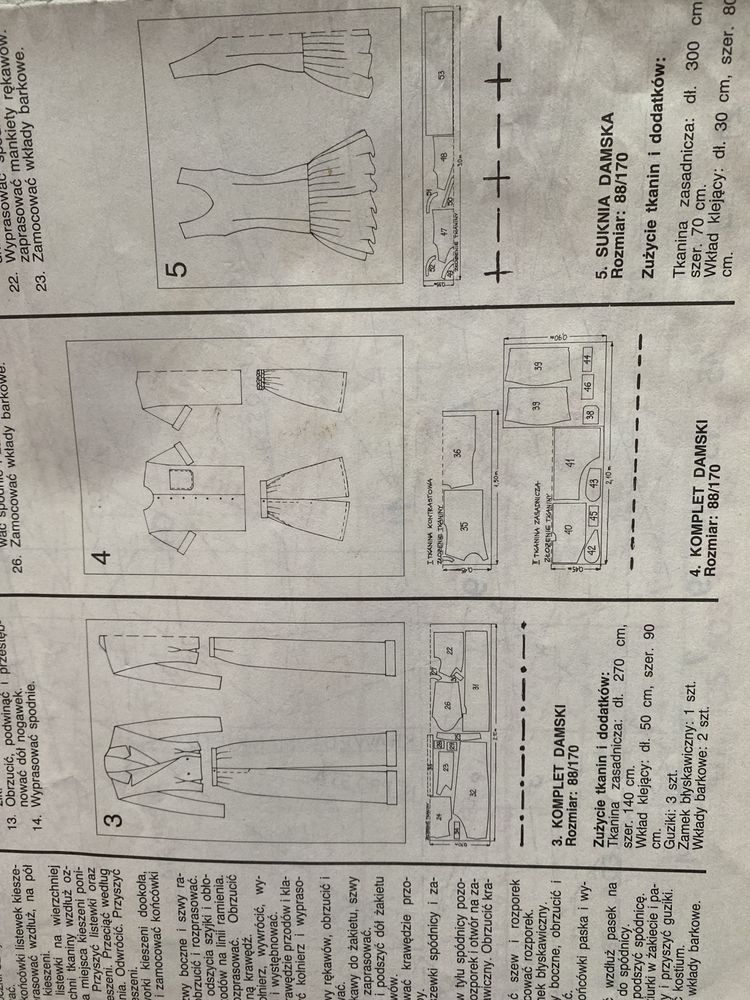 2x magazyn Kobieta Odzież Moda z 1989 z wykrojami