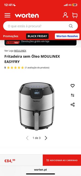 Fritadeira sem Óleo MOULINEX quase novo